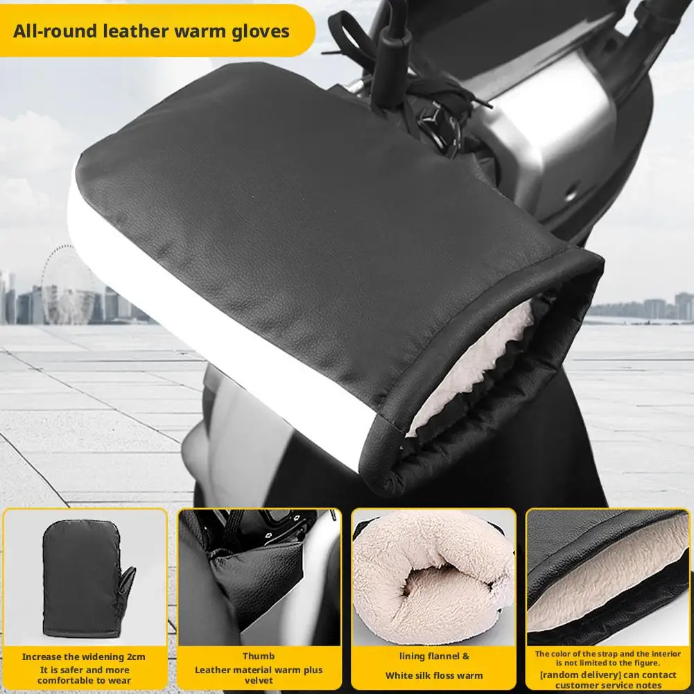 Motorrad-Lenkerhandschuhe Winddichte Winterhandschuhe Wärmer – Immagine 3