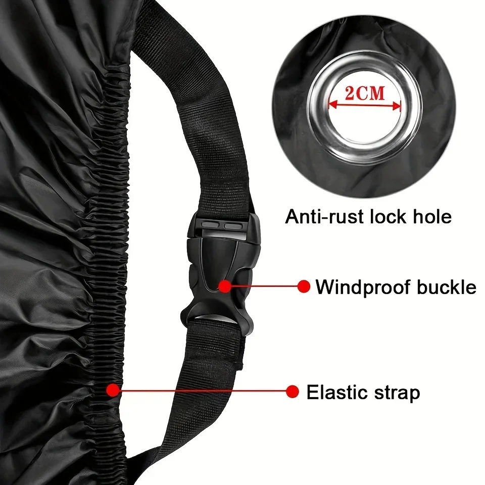 Motorradabdeckung, Regenschutz, wasserdicht, staubdicht, UV-Schutz – Immagine 6