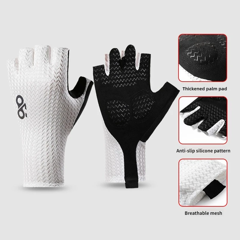 Sommer Atmungsaktive Halbfinger Radfahren Handschuhe Ultraleicht Rennrad Handschuhe Anti-Slip Silikon Pad
