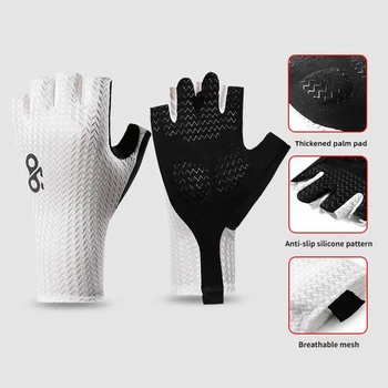 Sommer Atmungsaktive Halbfinger Radfahren Handschuhe Ultraleicht Rennrad Handschuhe Anti-Slip Silikon Pad
