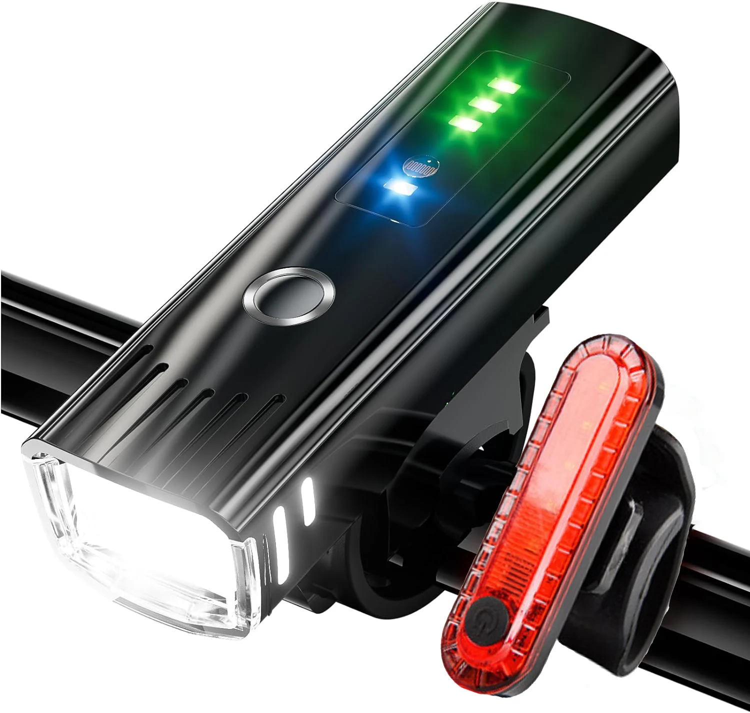 Ultrahelles, über USB wiederaufladbares Fahrrad-Vorderlicht- und Rücklicht-Set, 4 Beleuchtungsmodi (2 Stück)