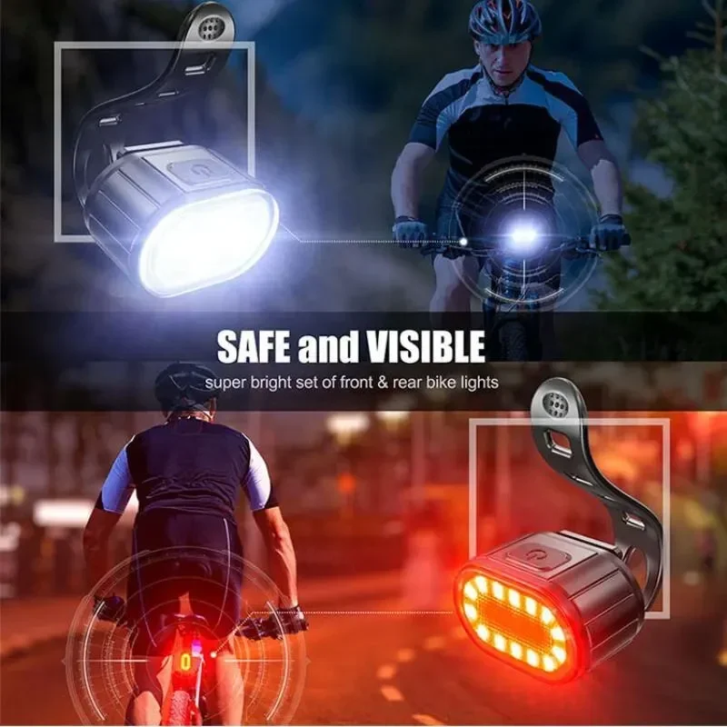 Fahrrad Vorder- und Rücklicht Set USB-Aufladbar Scheinwerfer MTB Wasserdichtes Rücklicht LED-Laterne