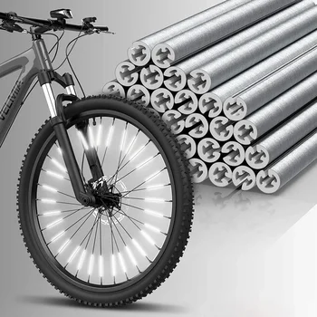 Fahrrad Rad Speichen Reflektierende Aufkleber Rohr Warnung Sicherheit Licht DIY Radfahren Reflektor (12 Stück)