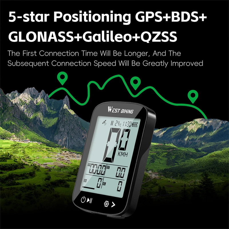 WEST RADFAHREN GPS Fahrrad Tachometer Drahtlose Fahrrad Computer MTB – Image 5