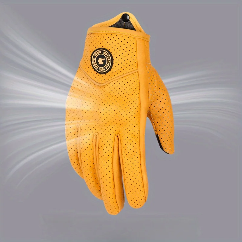 Motorradhandschuhe, winddicht und wasserdicht, Leder – Bild 5