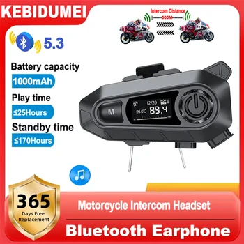 Bluetooth 5.3 Motorradhelm-Intercom-Headset Drahtloses Intercom-System Intercomunicador Moto Wasserdichtes