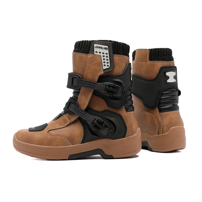 Wasserdichte Lederstiefel für Herren Reitstiefel Motocross-Stiefel – Image 3