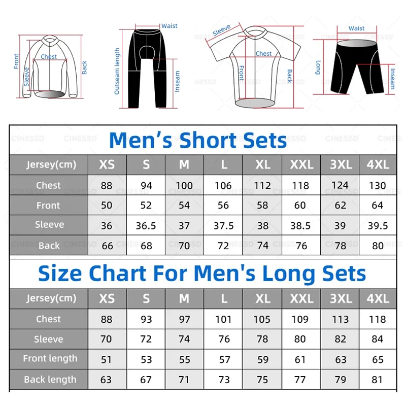 Herren-Radtrikot mit Langen/Kurzen Ärmeln, Fahrrad-Sportshirt, Ropa – Immagine 6