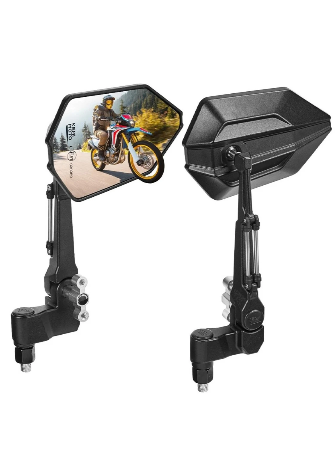 Motorrad-Lenkerspiegel M8 M10 Aluminium Universal Motorrad-Rückspiegel für Roller, ATV, Straßenmotorrad