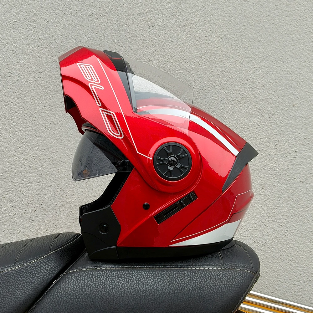 Geschenke Neuer Klapphelm Motorradhelm Doppellinse – Bild 3