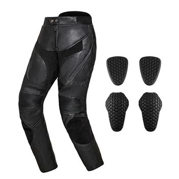 Motorrad hose Pu Leder Pantalon Moto Männer Pantalon Motocross schwarz Pantalon Moto Para Hombre CE Protector