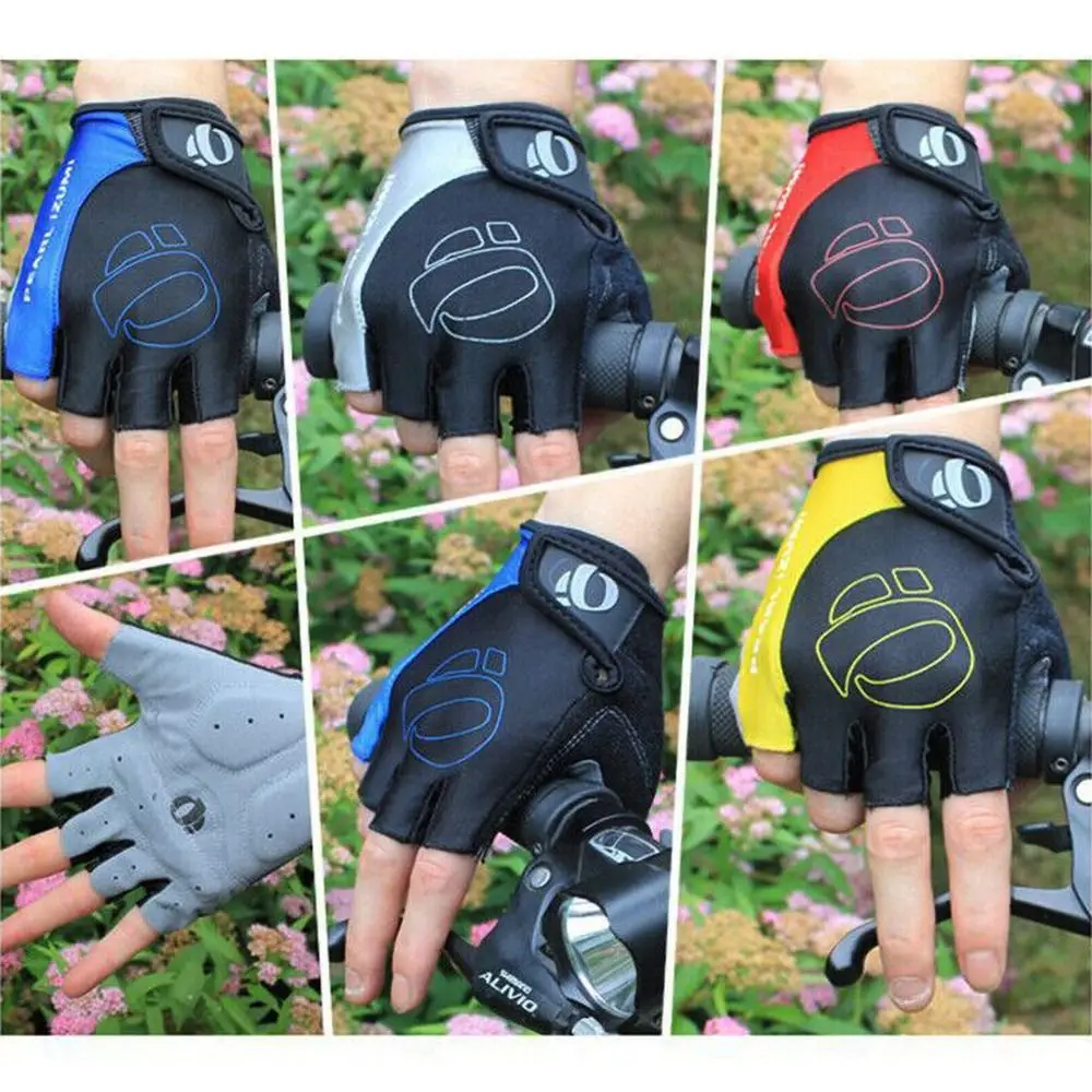 Halbfinger-Fahrradhandschuhe, fingerlose, mit Silikon gepolsterte – Immagine 5