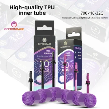 OFFBONDAGE Ultraleichter TPU-Fahrradschlauch 30 g 700c 18-32 Rennrad 45/65/85 mm Schlauch French Valve Cycling
