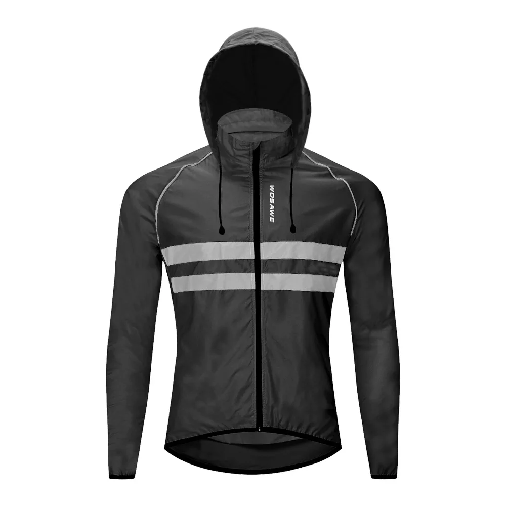 Leichte Fahrrad-Windjacke für Herren und Damen, Wasserdichte & Winddichte Reflektierende Kapuzenjacke