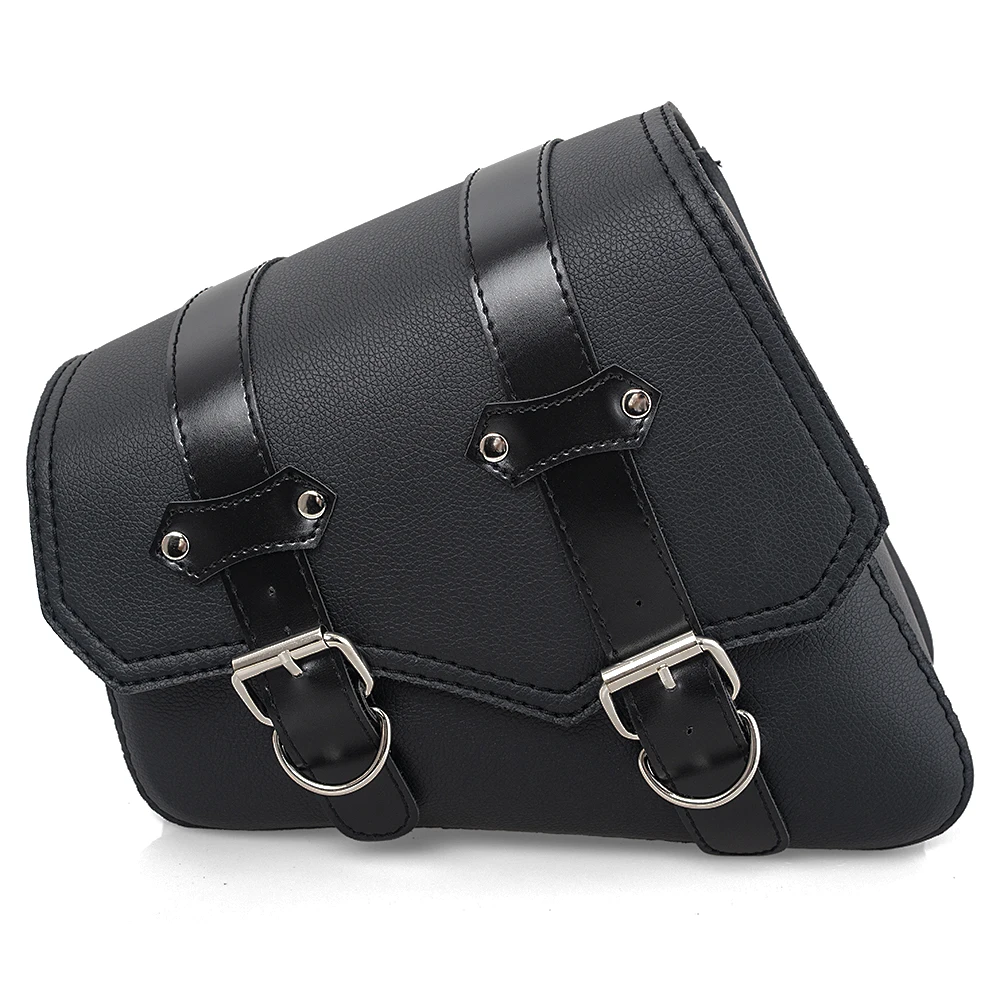 Motorrad Seite Sattel Taschen PU Leder Schaukel Arm Werkzeug Tasche Flasche Halter Cafe Racer Lagerung Gepäck