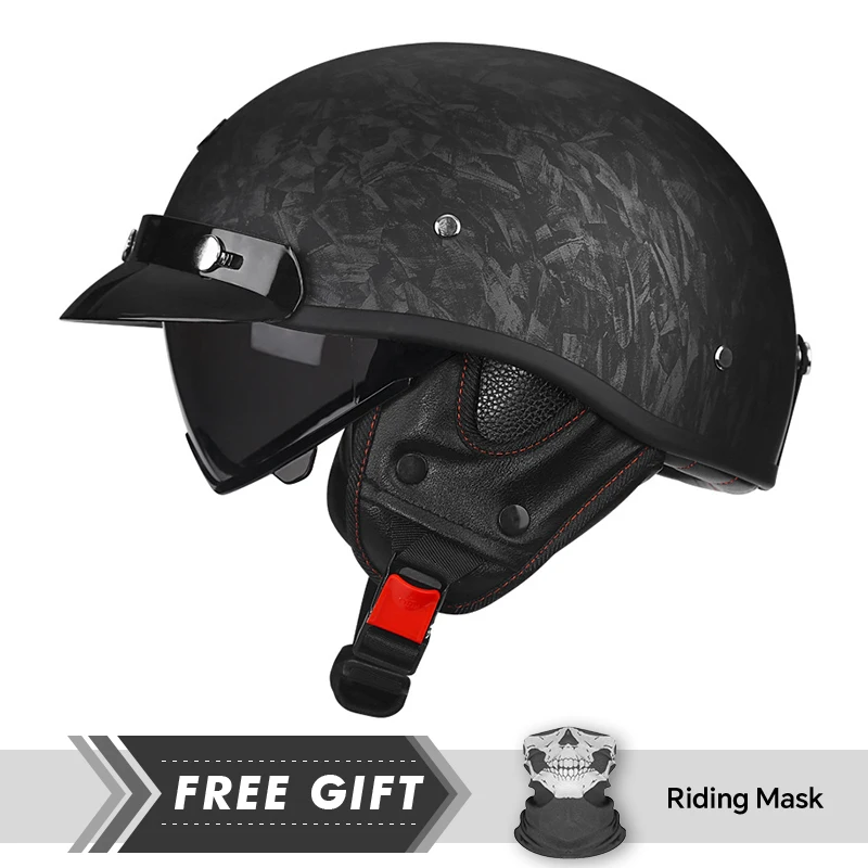 Eingetroffen Retro Half Face Motorradhelm DOT ECE Halbmotorradhelme – Bild 3