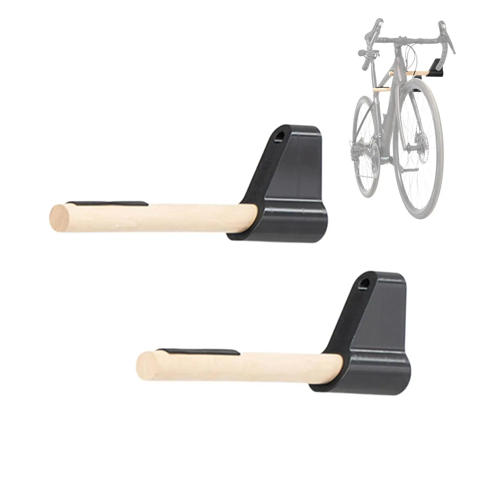 Fahrrad-Wandhalterung, robuste Fahrrad-Park- und Ausstellungsstange, Holz-Fahrrad-Hängehalterung für Wohnung