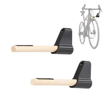 Fahrrad-Wandhalterung, robuste Fahrrad-Park- und Ausstellungsstange, Holz-Fahrrad-Hängehalterung für Wohnung