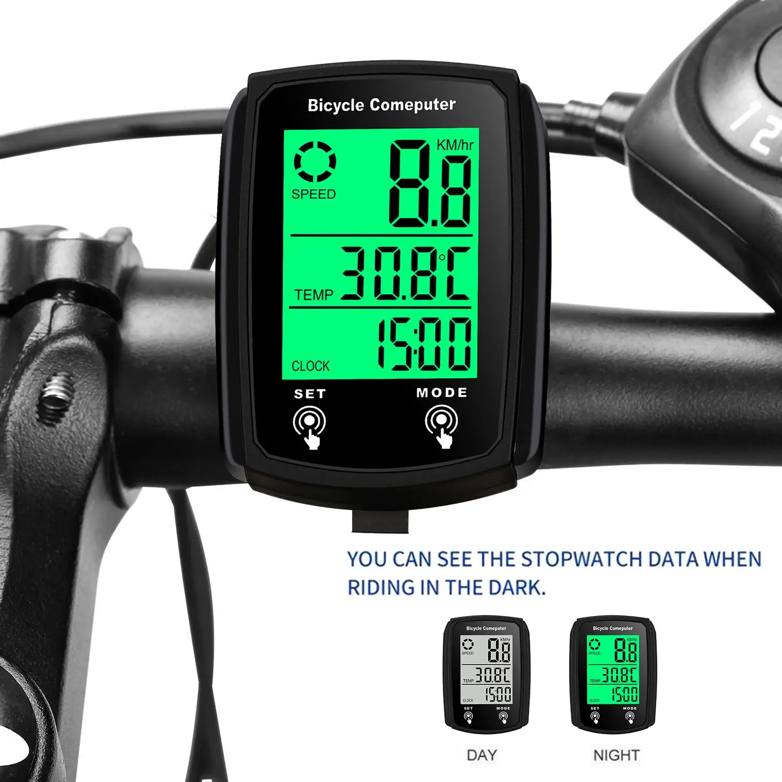 Fahrradcomputer, kabelgebundener Tachometer, USB-Ladefunktion – Image 5