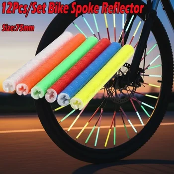 Fahrrad Speichen Reflektor Clips 12-teiliges Set Rohr Warnstreifen Fahrrad Zubehör für Motorrad Felge