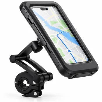 Wasserdichte Motorrad-Handyhalterung, verstellbare Lenkerhalterung, stoßfeste Touchscreen-Handyhalterung