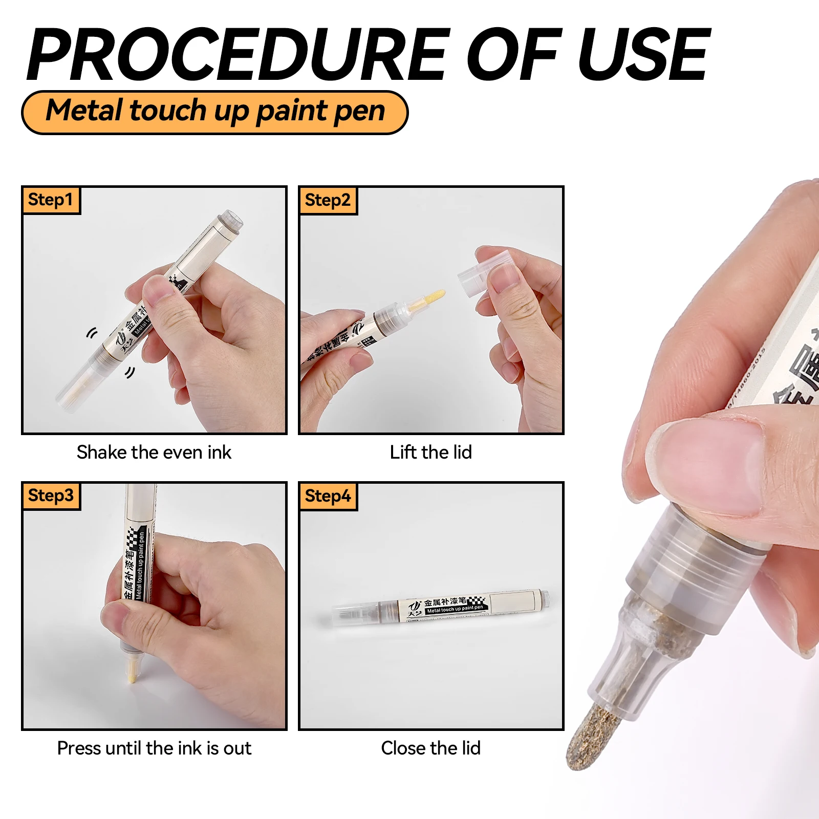 Auto Touch Up Farbe Stift Universal Motorrad Fahrrad Reifen Graffiti – Bild 4