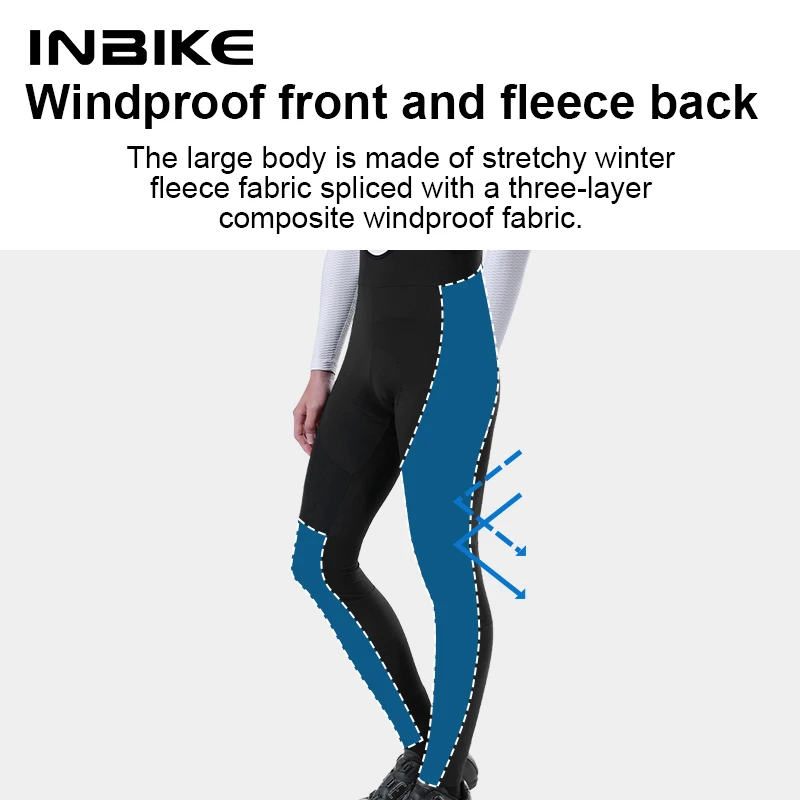 INBIKE Herren Radfahren Trägerhose Fleece Gepolstert Winter Thermasl – Image 5