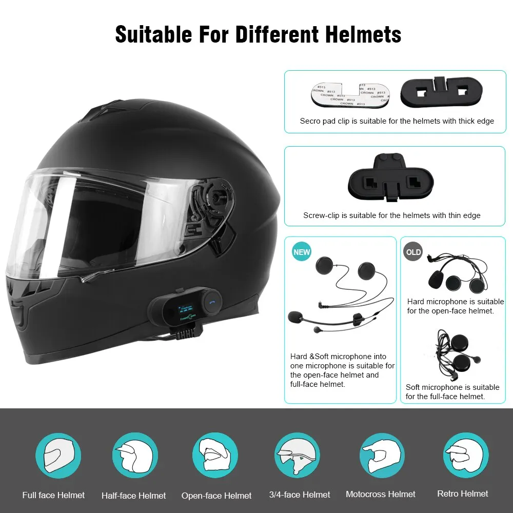 Freed conn t com sc bluetooth motorrad intercom helm headset drahtlose – Bild 6