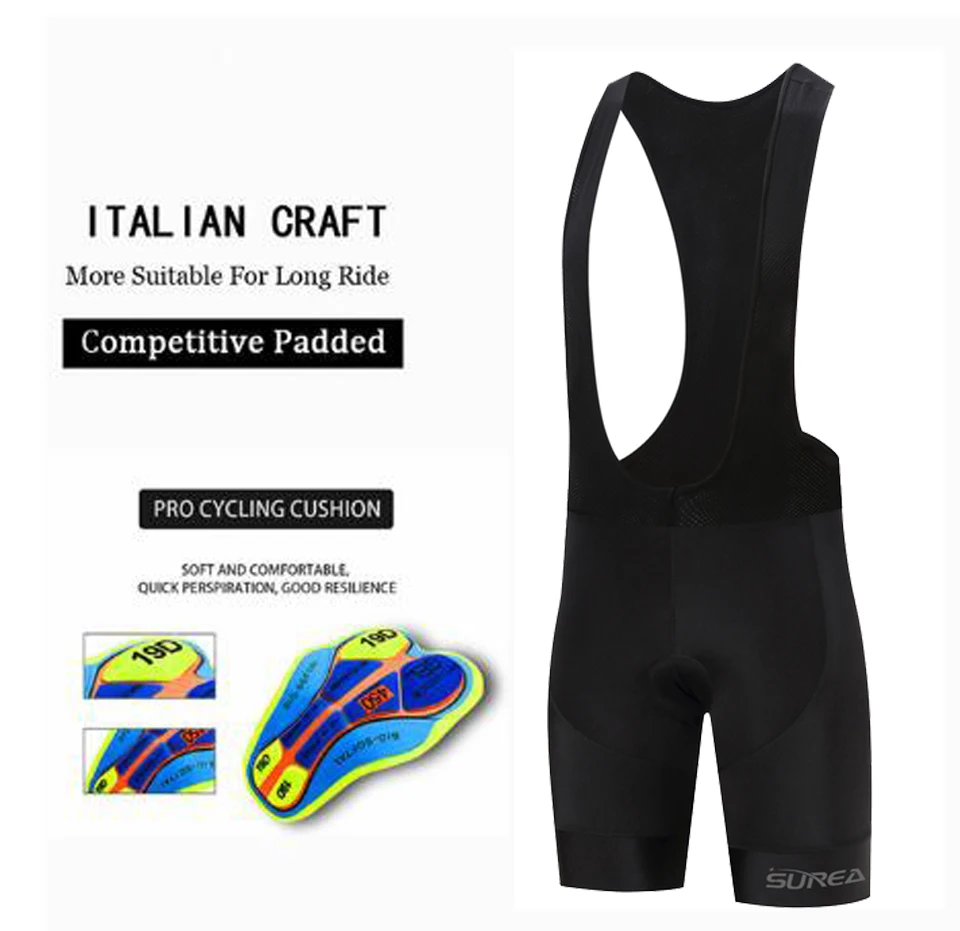 Herren-Radtrikot-Shorts für Outdoor-Aktivitäten, Gepolsterte Pro-Team-Radhose, Atmungsaktive MTB-Radlerhose