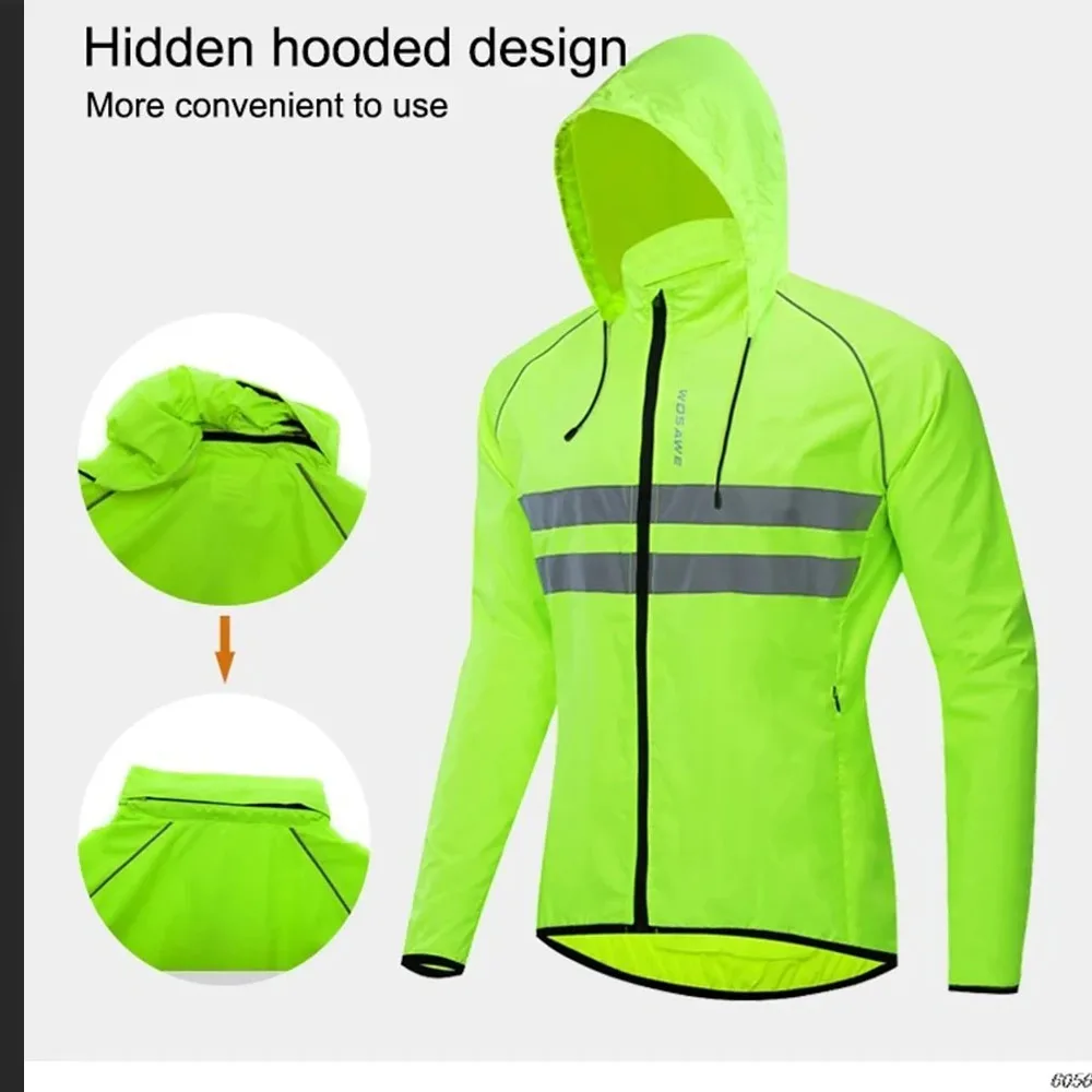 Winddichte wasserdichte reflektierende Fahrradjacke MTB Fahrrad dünne – Immagine 5