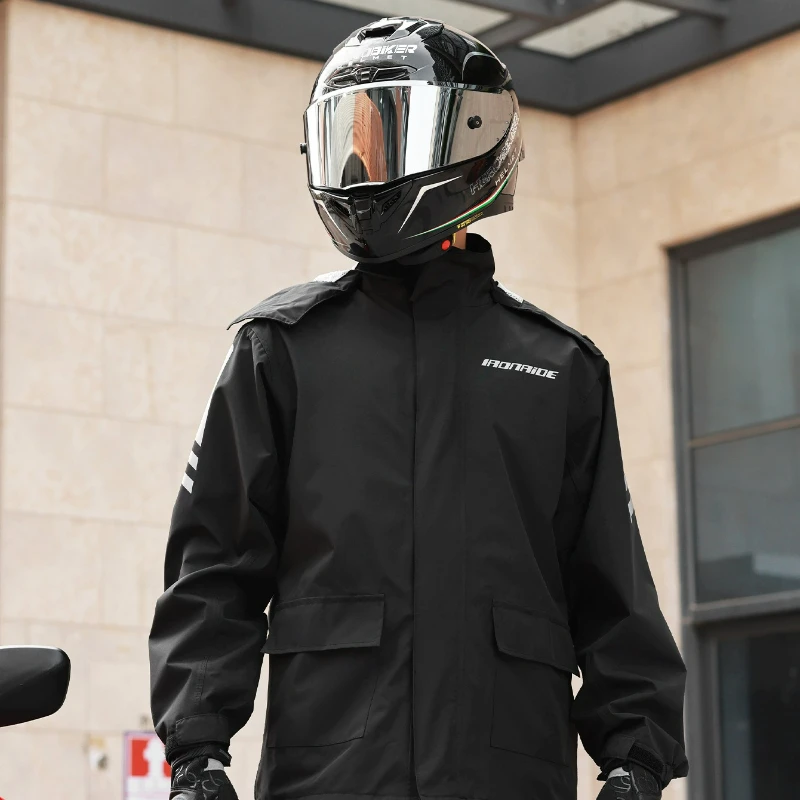 Motorrad-Regenanzug für Herren und Damen Reflektierender Wasserdichter – Image 3