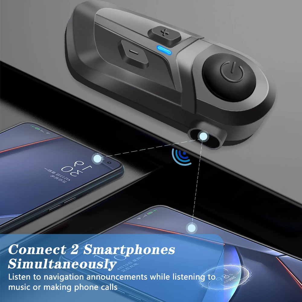 Bluetooth 5,3 Drahtlose Motorrad Helm Headset Freisprechen Anruf – Image 4