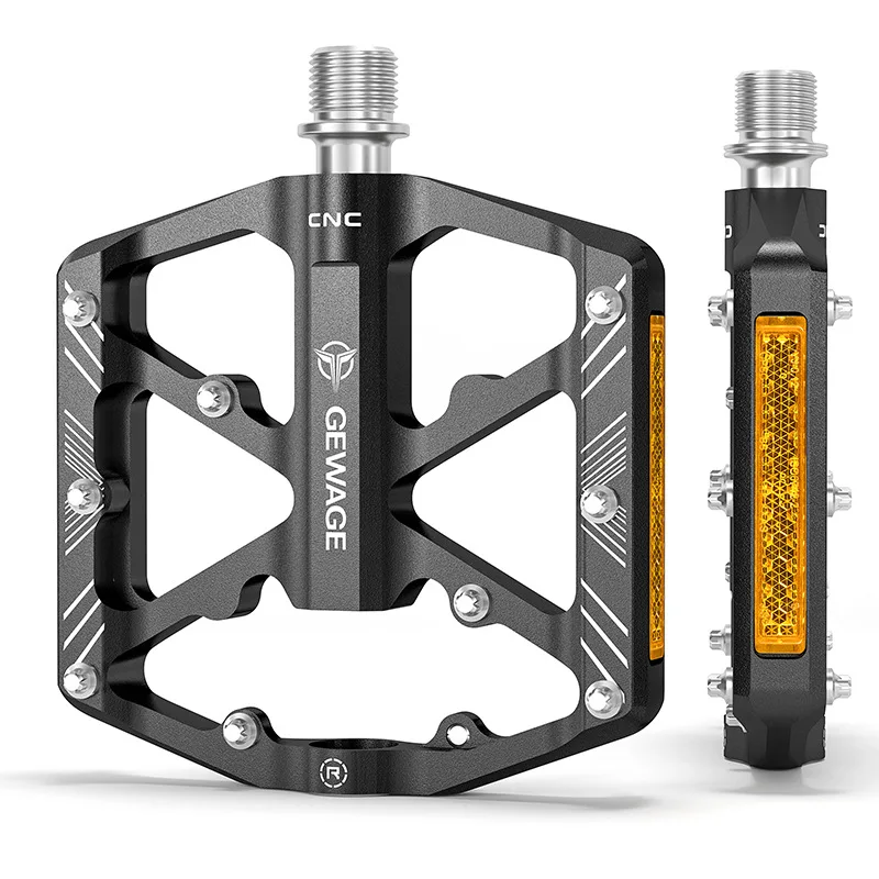 MTB-Fahrradpedale mit 3 Lagern, Rennradpedale, Plattform aus Aluminiumlegierung, rutschfest, 9''16, universell