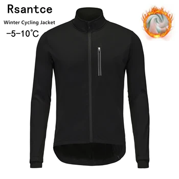 Rsantce Winter Fahrrad jacke im Freien warm Fleece Mantel Thermo Fahrrad jacke MTB Fahrrad Trikot wetterfeste