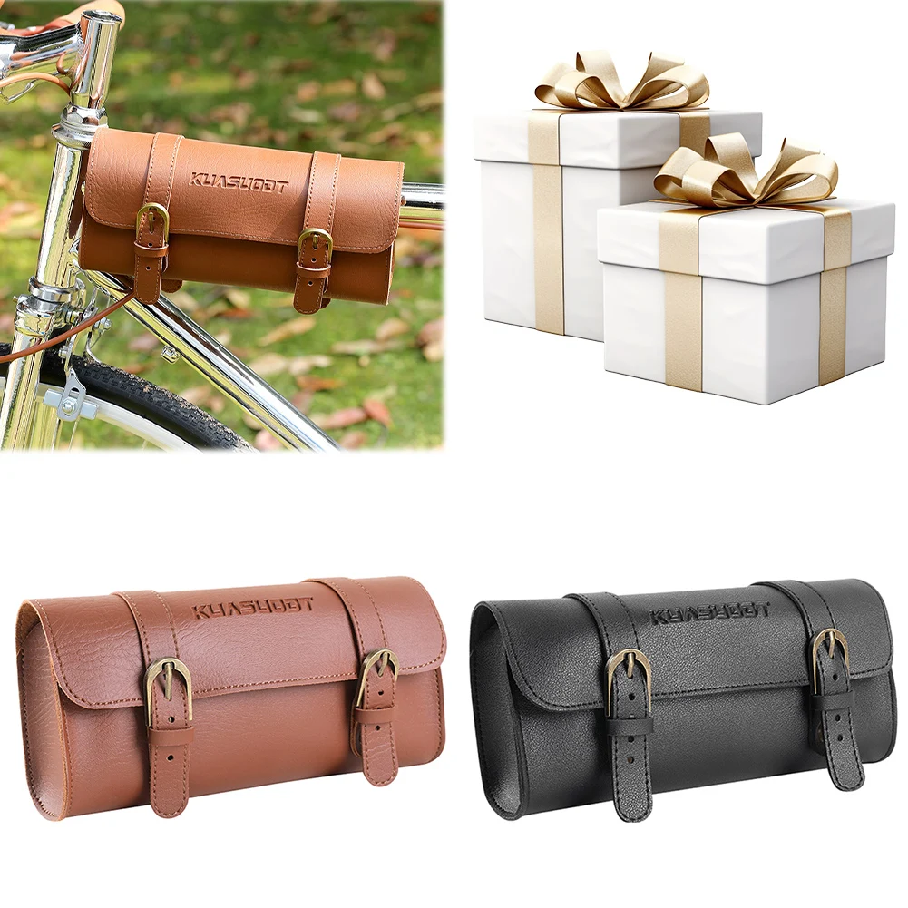 Motorrad-Satteltasche aus Leder, Fahrrad-Lenkertasche, Große – Bild 5
