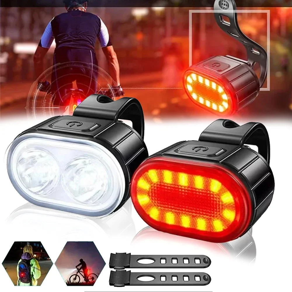 Fahrrad Vorder- und Rücklicht Set USB-Aufladbare Scheinwerfer MTB Wasserdichtes Rücklicht LED-Laterne