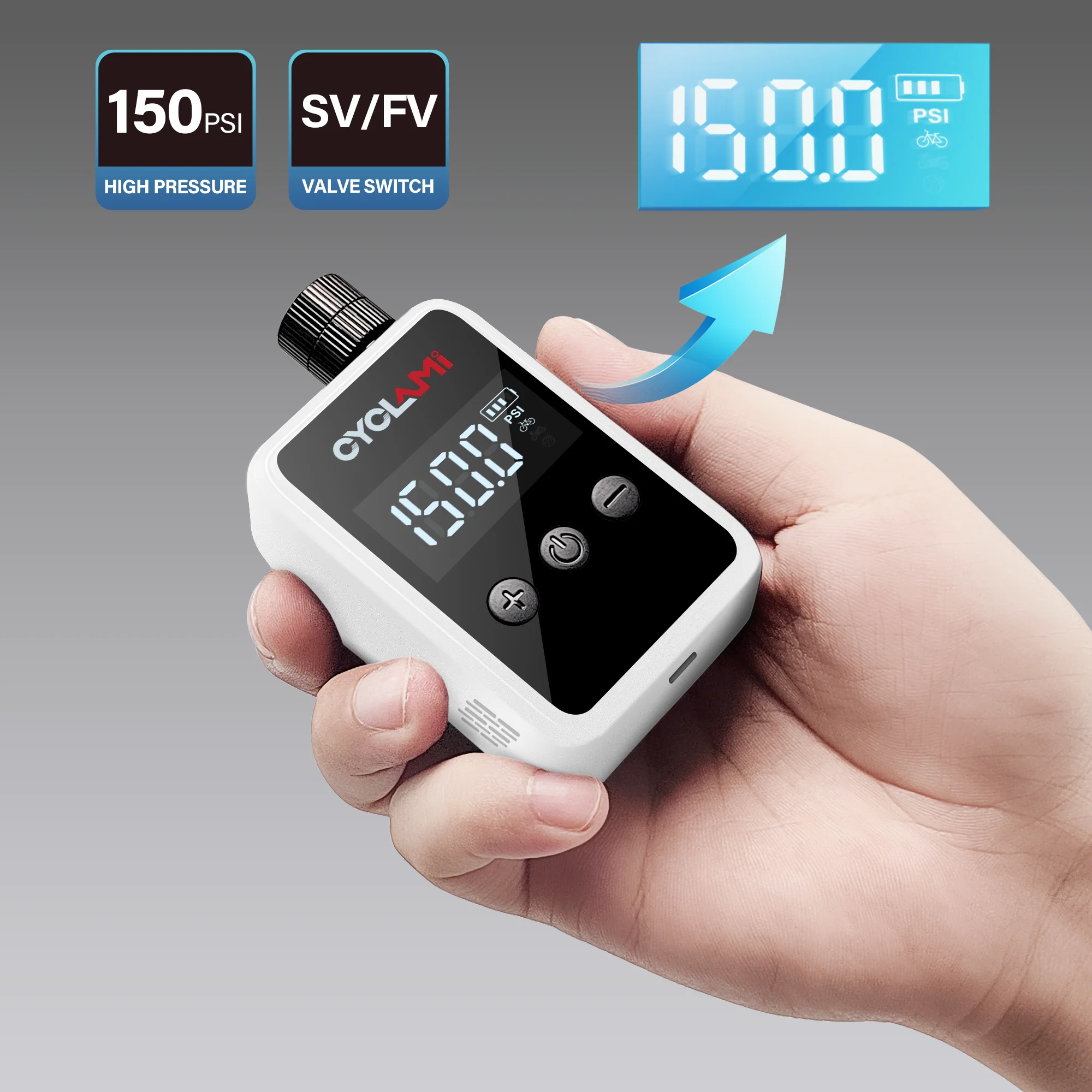 150PSI Tragbare Pocket Bike Elektrische Luftpumpe Schrader Presta Ventil Straße MINI Schnelle Wiederaufladbare