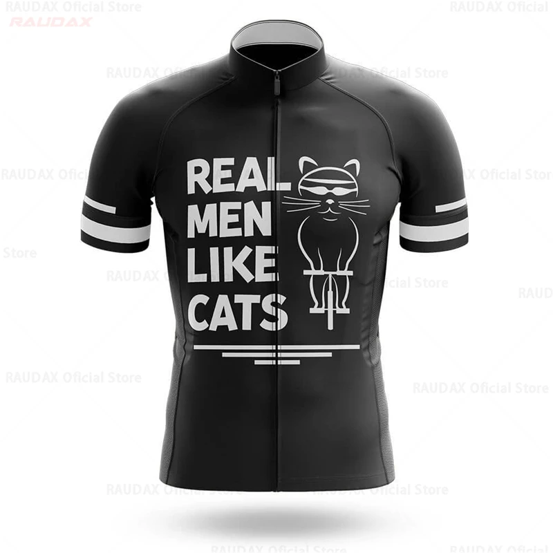 Herren-Radtrikot mit Cartoon-Katzen-Motiv, MTB-Fahrradshirt – Image 4