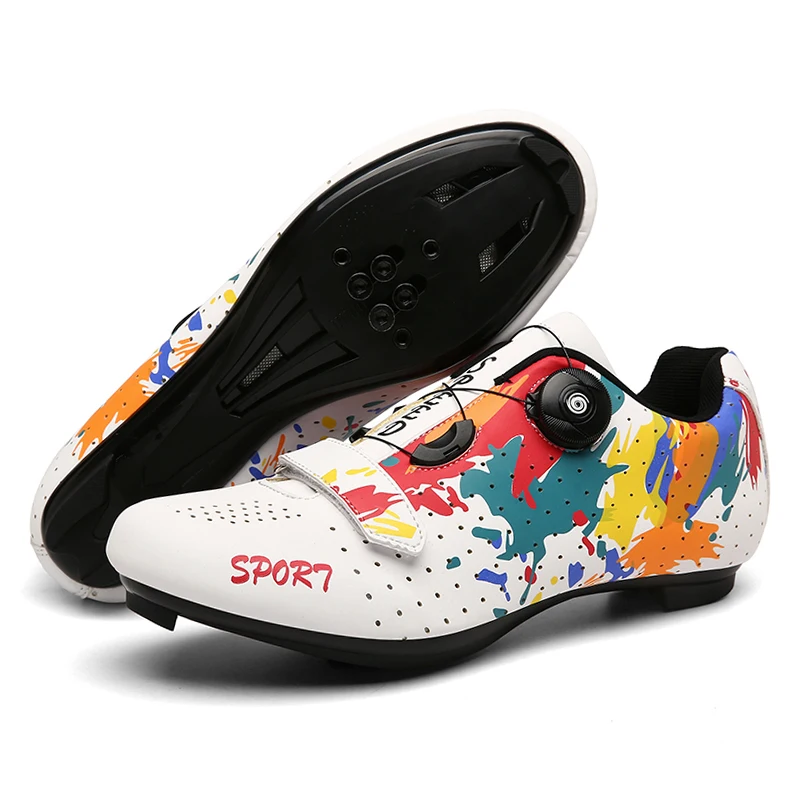 2023 MTB-Radschuhe Herren Mountainbike-Schuhe Rennrad-Straßenfahrrad-Flachschuh-Sneaker mit Klettverschluss