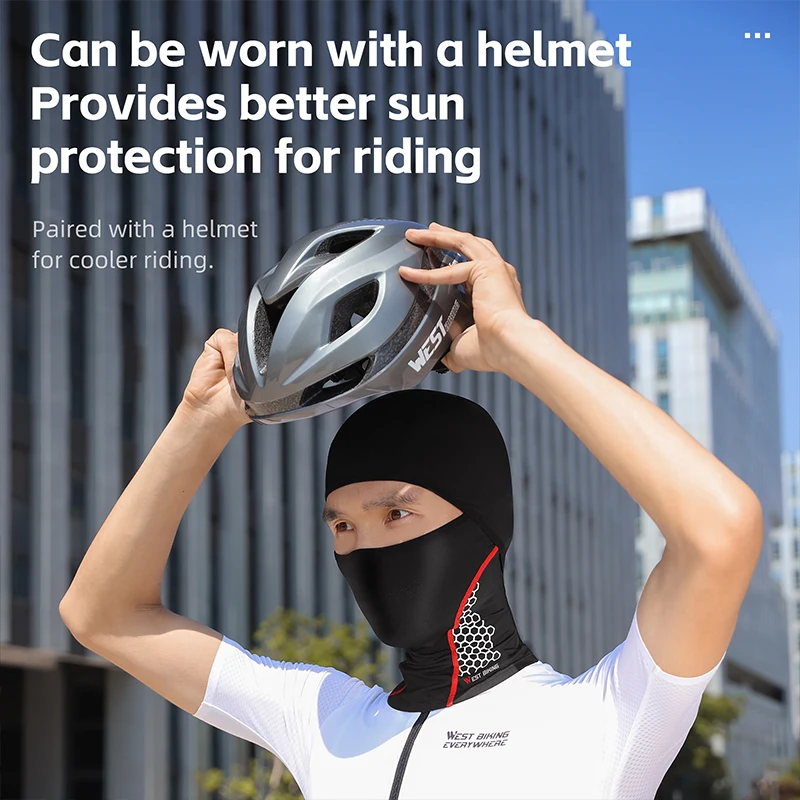 WEST BIKING Sommer Sturmhaube Eisseide Atmungsaktive Vollgesichtsmaske – Image 6