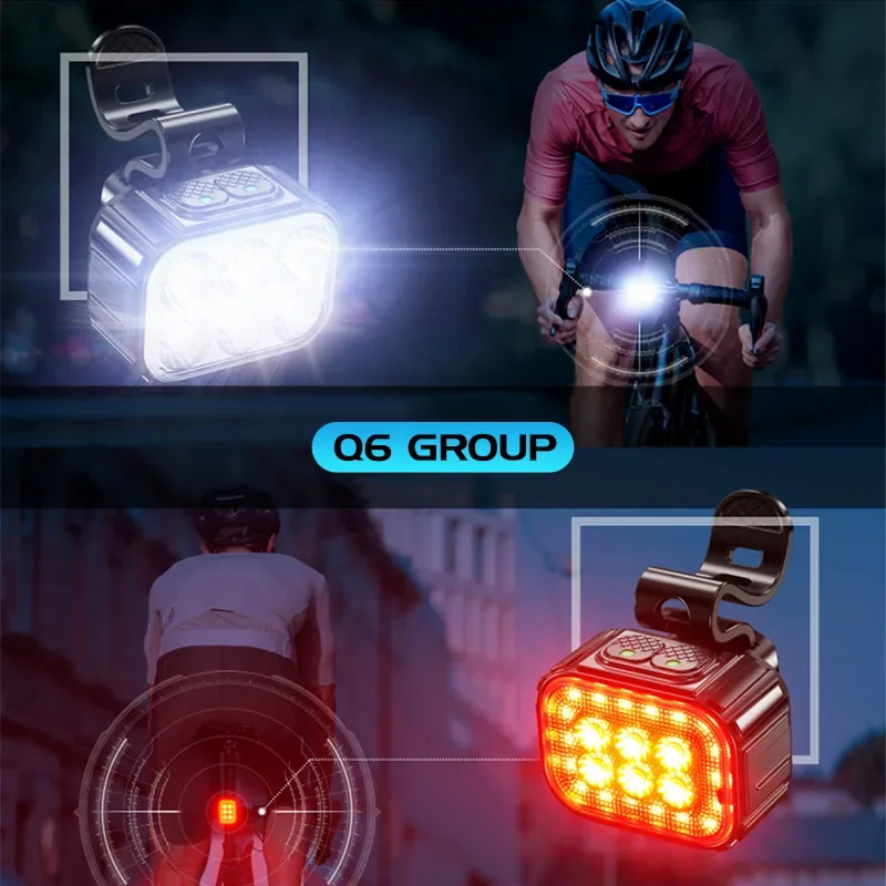 Radfahren Fahrrad Vorne Hinten Licht Set Fahrrad USB Ladung – Bild 6