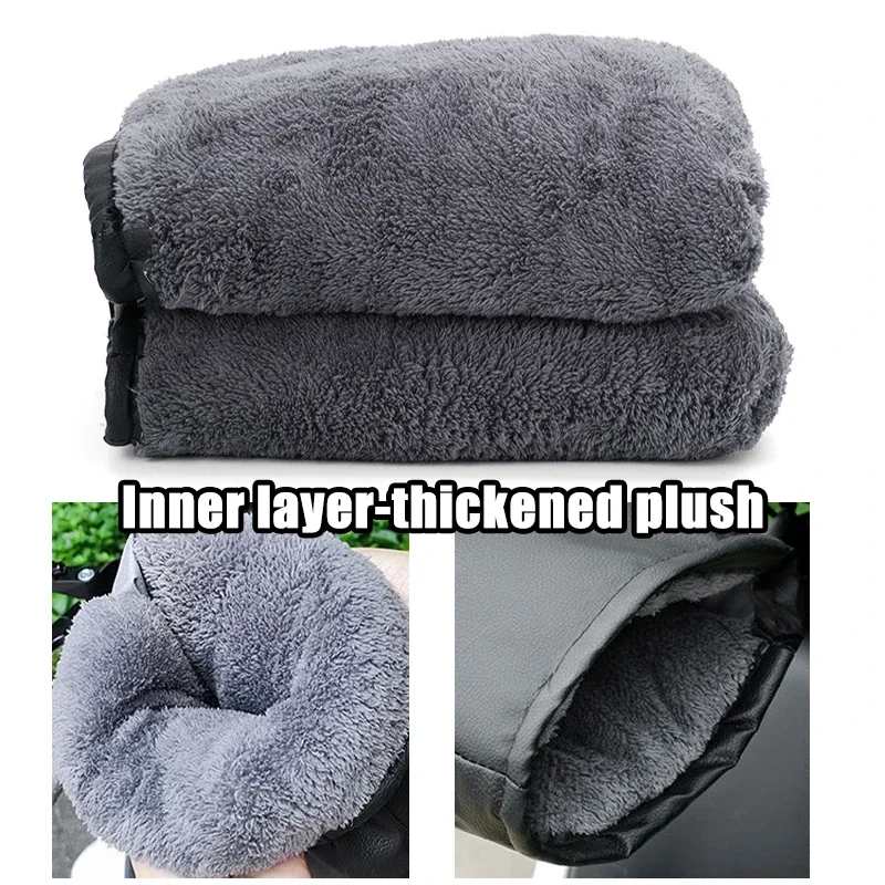 Winter-Fleece Motorrad-Lenker-Muffs Ausrüstung Handschuhe Wärmer – Image 3