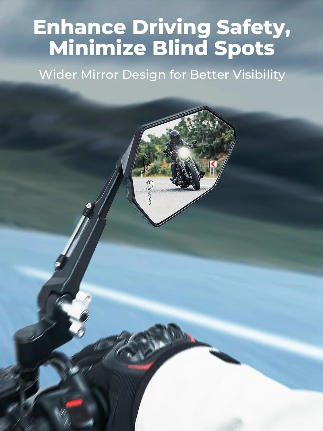 Motorrad-Lenkerspiegel M8 M10 Aluminium Universal Motorrad-Rückspiegel – Image 6