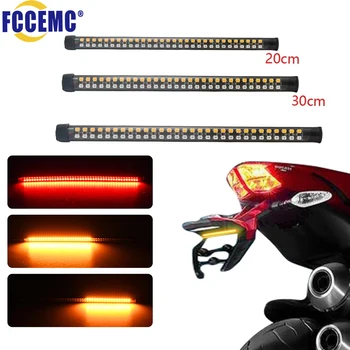 LED Motorrad Rücklicht Streifen Gelb Fließende Drehen Einzel Anzeige Lichter Rot Strobe Lampe Stop Bremse