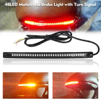 Motorrad Rücklicht LED Blinker 48LED Strobe Bremsleuchte Anzeige Richtung Licht Dekorative Warnleuchten Rot