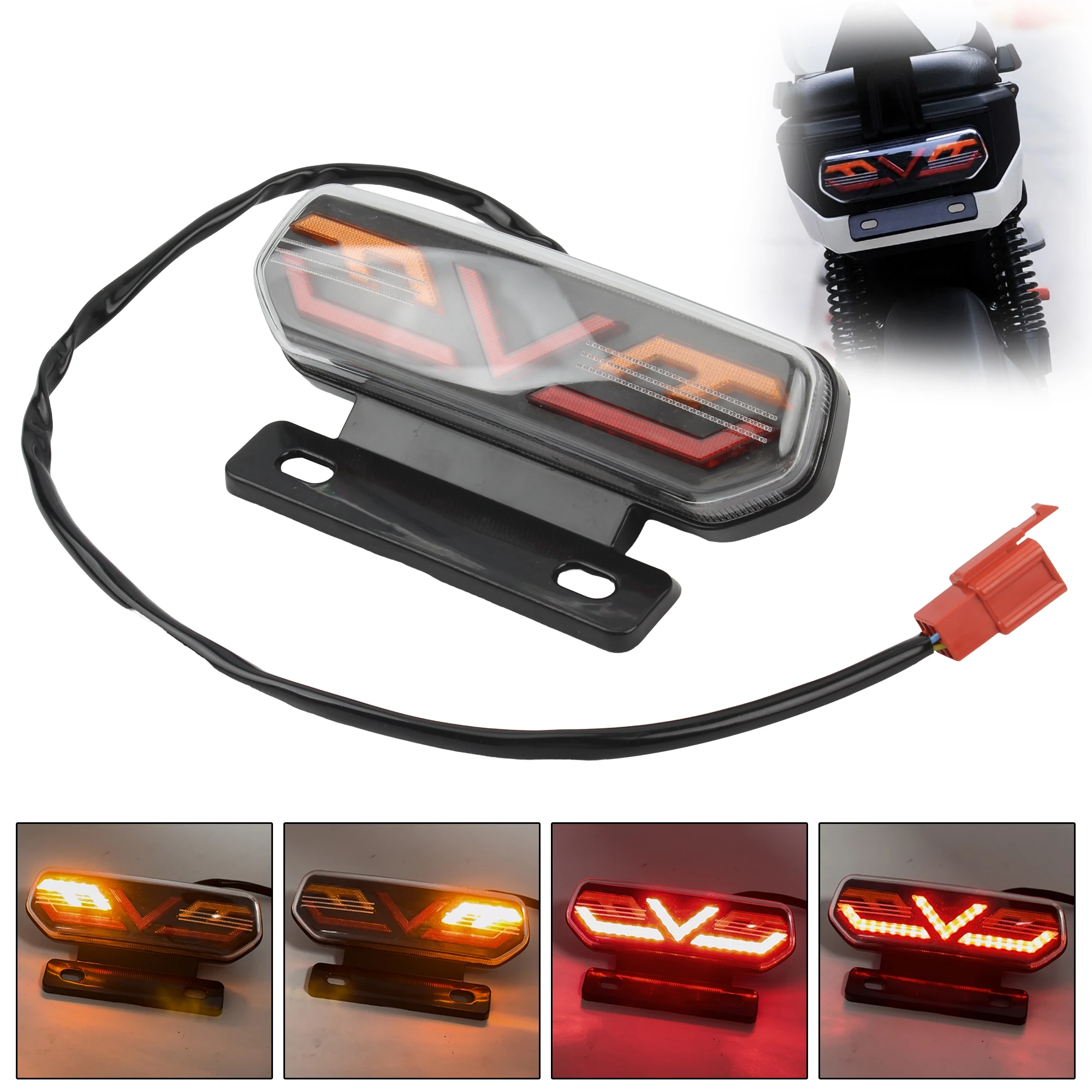 Powermotor Motorrad Rücklichter LED Motorrad Stop Blinker Richtung Blinker Rücklicht 12V