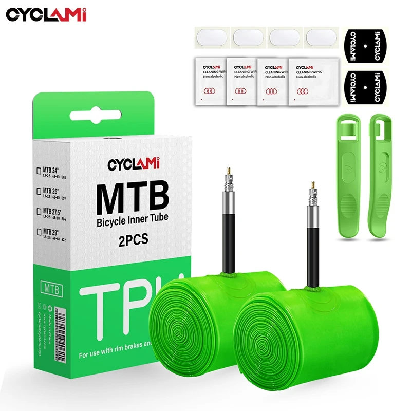 CYCLAMI Ultraleichter Fahrradschlauch 26 27,5 29 Zoll MTB Fahrrad TPU – Immagine 6