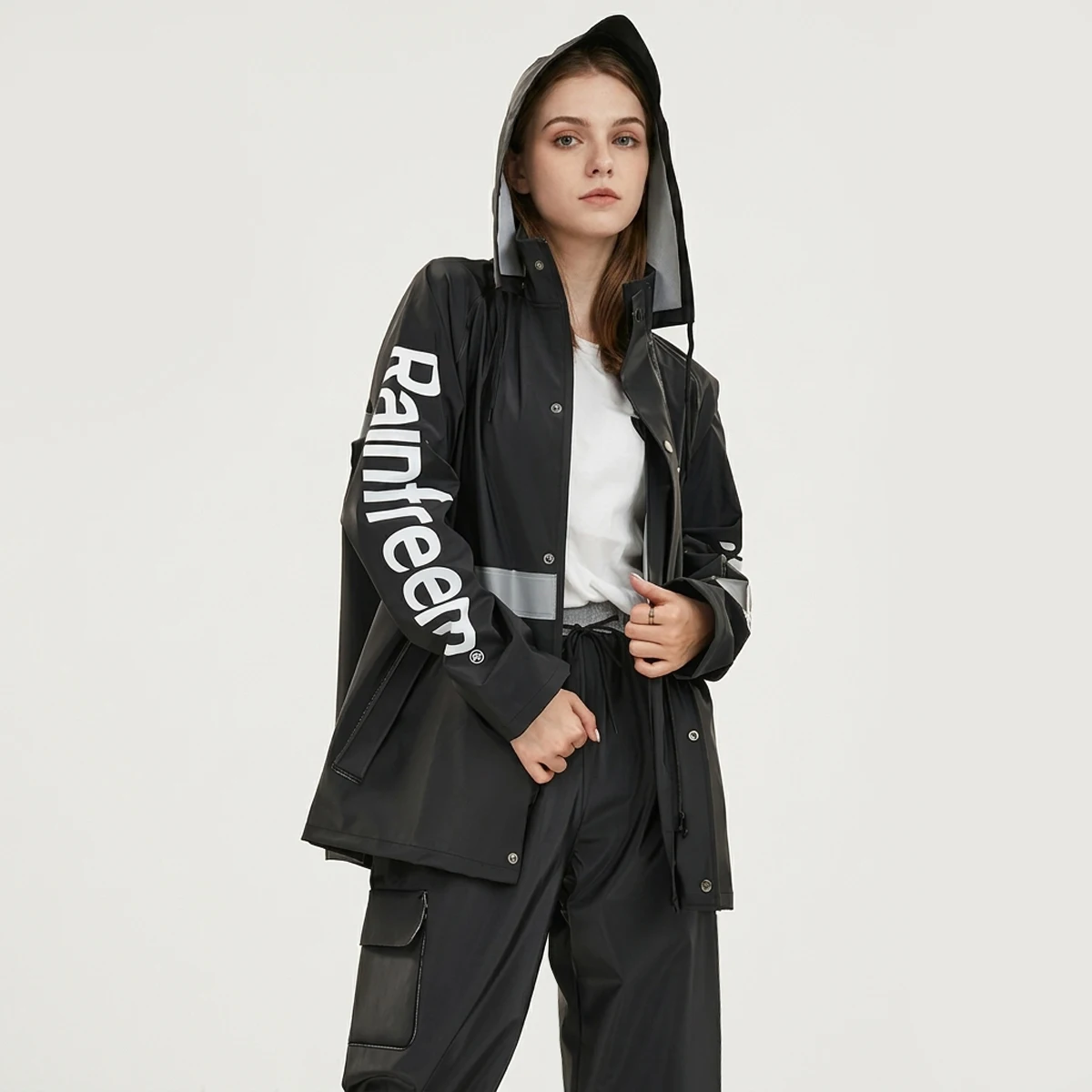 Wasserdichter Motorrad-Regenanzug, 2-teilige Reflektionskleidung, Leichte Reitjacke & Hose, Schutzregenmantel