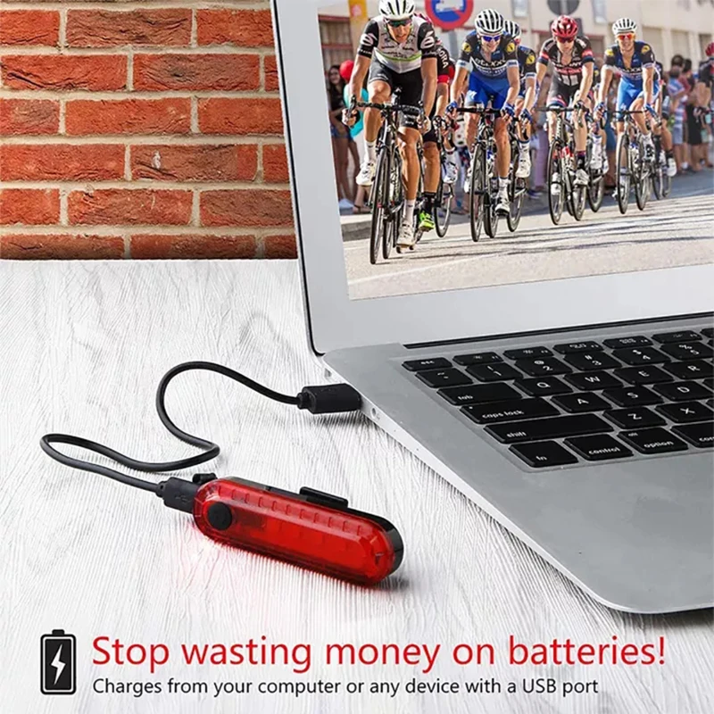 Radfahren Beleuchtung Mini Hinten Fahrrad Rücklicht USB Aufladbare – Bild 4