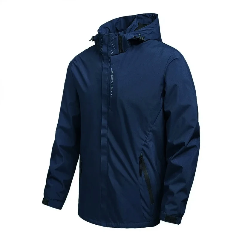 Wasserdichter Outdoor-Regenmantel für Herren, leichter Fahrradmantel mit Kapuze, Streetwear, Wandern